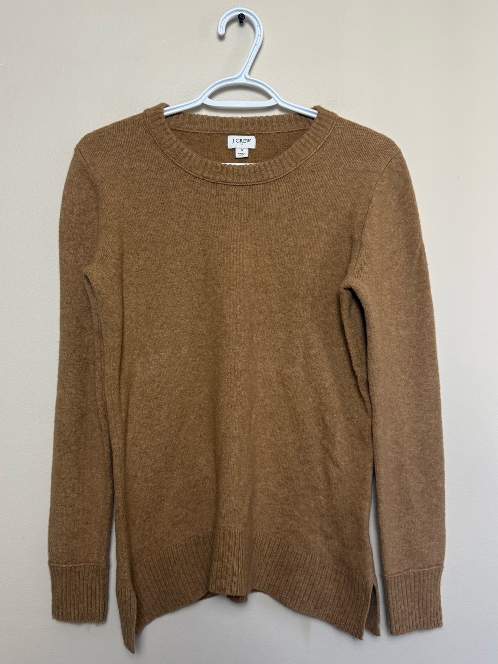J.Crew Camel Crewneck woolblend Sweater size S